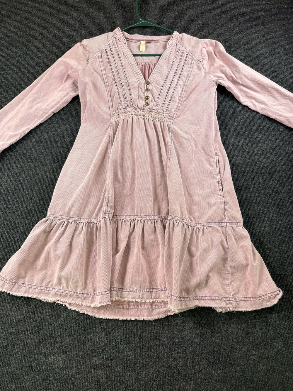 We the Free Lavender Dusty Purple Long-Sleeve Tiered Dress XXS